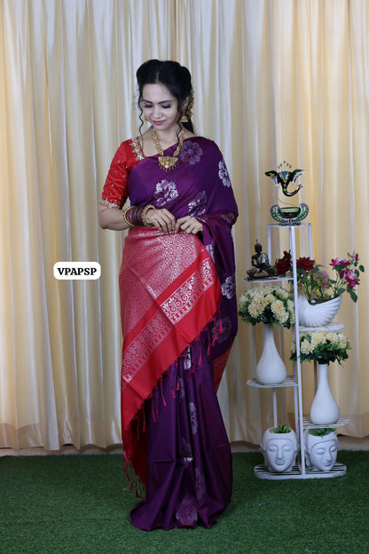 Borderless semi soft silk saree 🥳