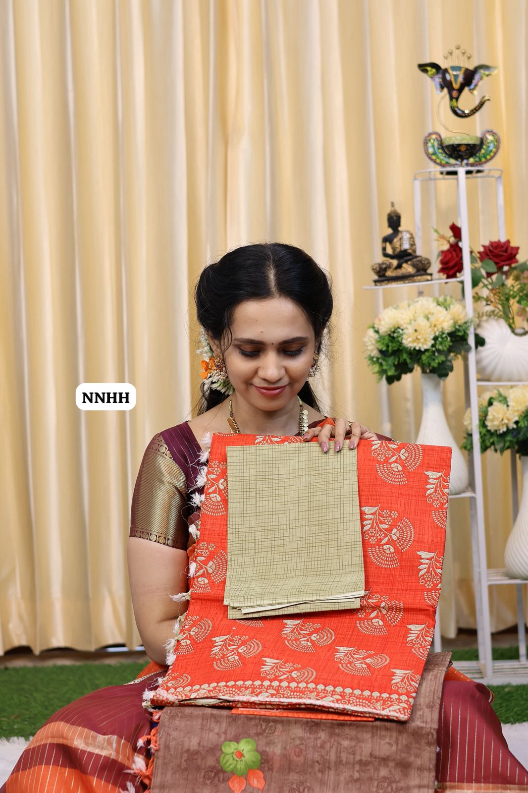 Cotton saree with contrast blouse trending design😍Ⓜ️