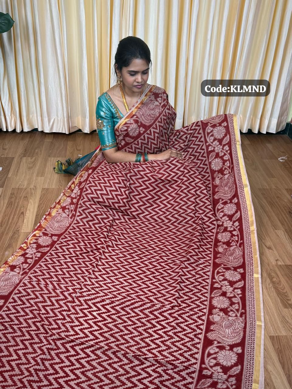 Soft Kota cotton Kalamkari print saree. Natural dyes used without any artificial color🥰😎📚