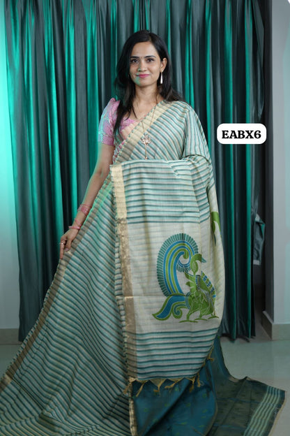 Premium quality linen cotton saree