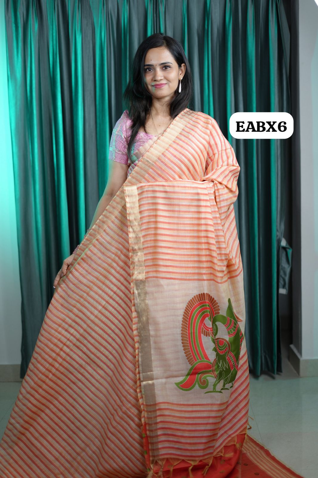 Premium quality linen cotton saree🥳