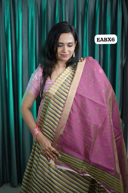 Premium quality linen cotton saree🥳