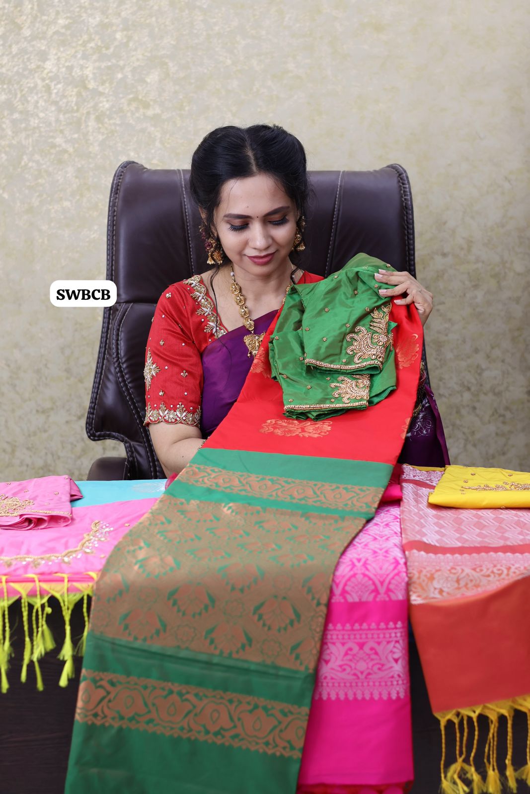 Saree with aari blouse combo