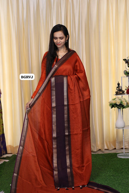 Pongal special semi silk saree with zari checks.Beautiful vintage vibe at affordable prices🥰😎