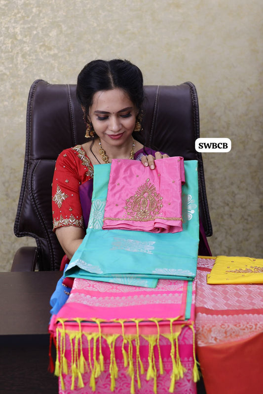Saree with aari blouse ❌