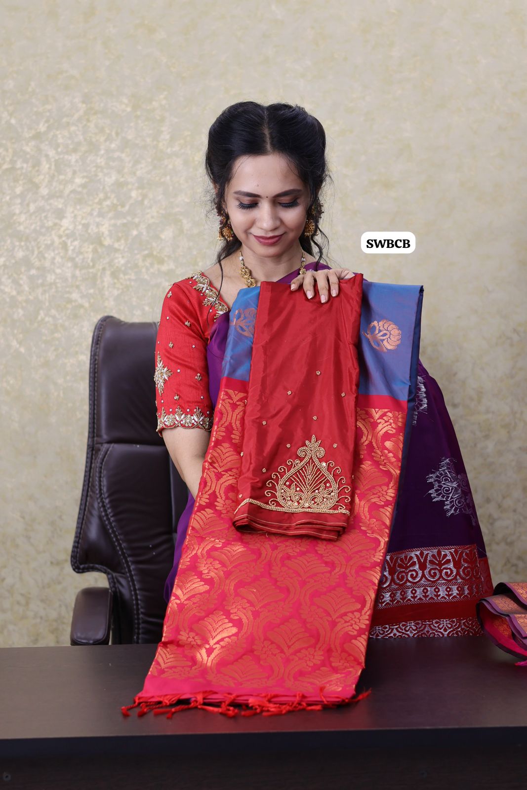 Saree with aari blouse ❌