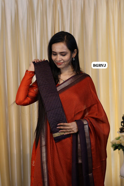 Pongal special semi silk saree with zari checks.Beautiful vintage vibe at affordable prices🥰😎