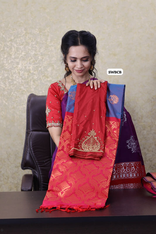 Saree with aari blouse ❌