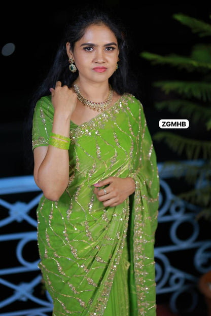 Premium Space silk with Golden heavy Katdhana work Prebook 🥳