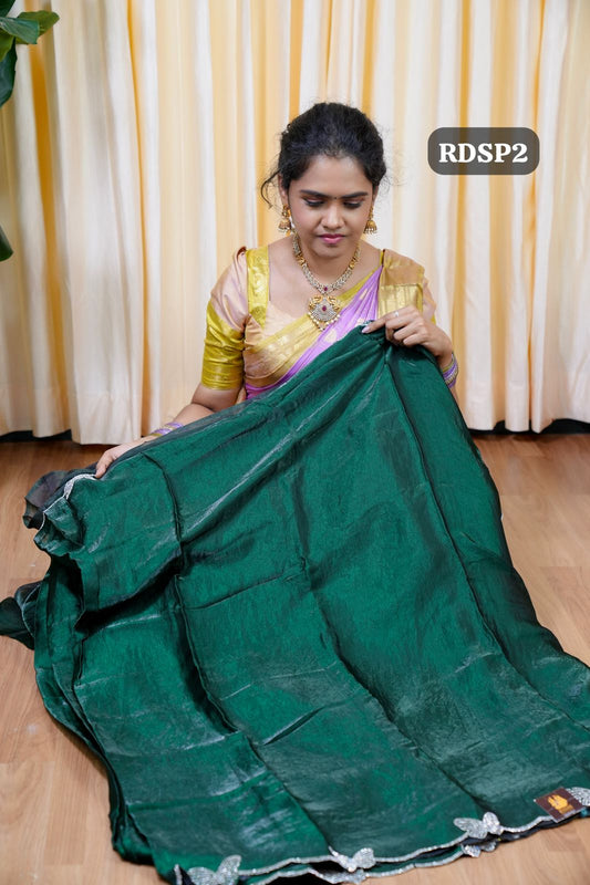 Premium quality Space silk fabric with real stone work butterfly🥳✅