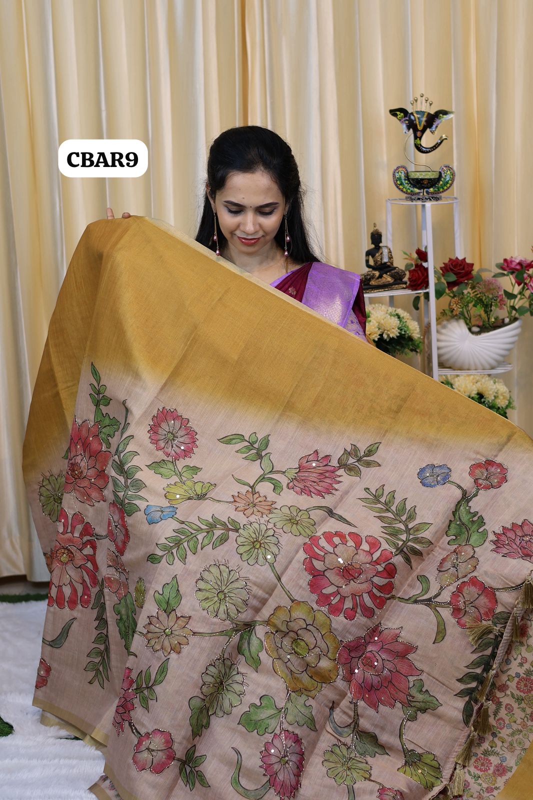 Jute silk saree with chumkey work 😍Ⓜ️