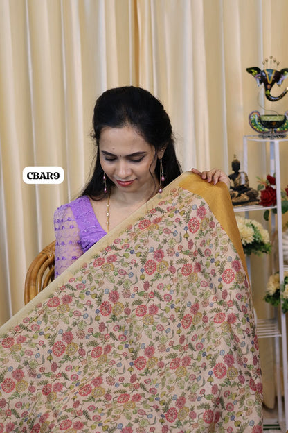 Jute silk saree with chumkey work 😍Ⓜ️