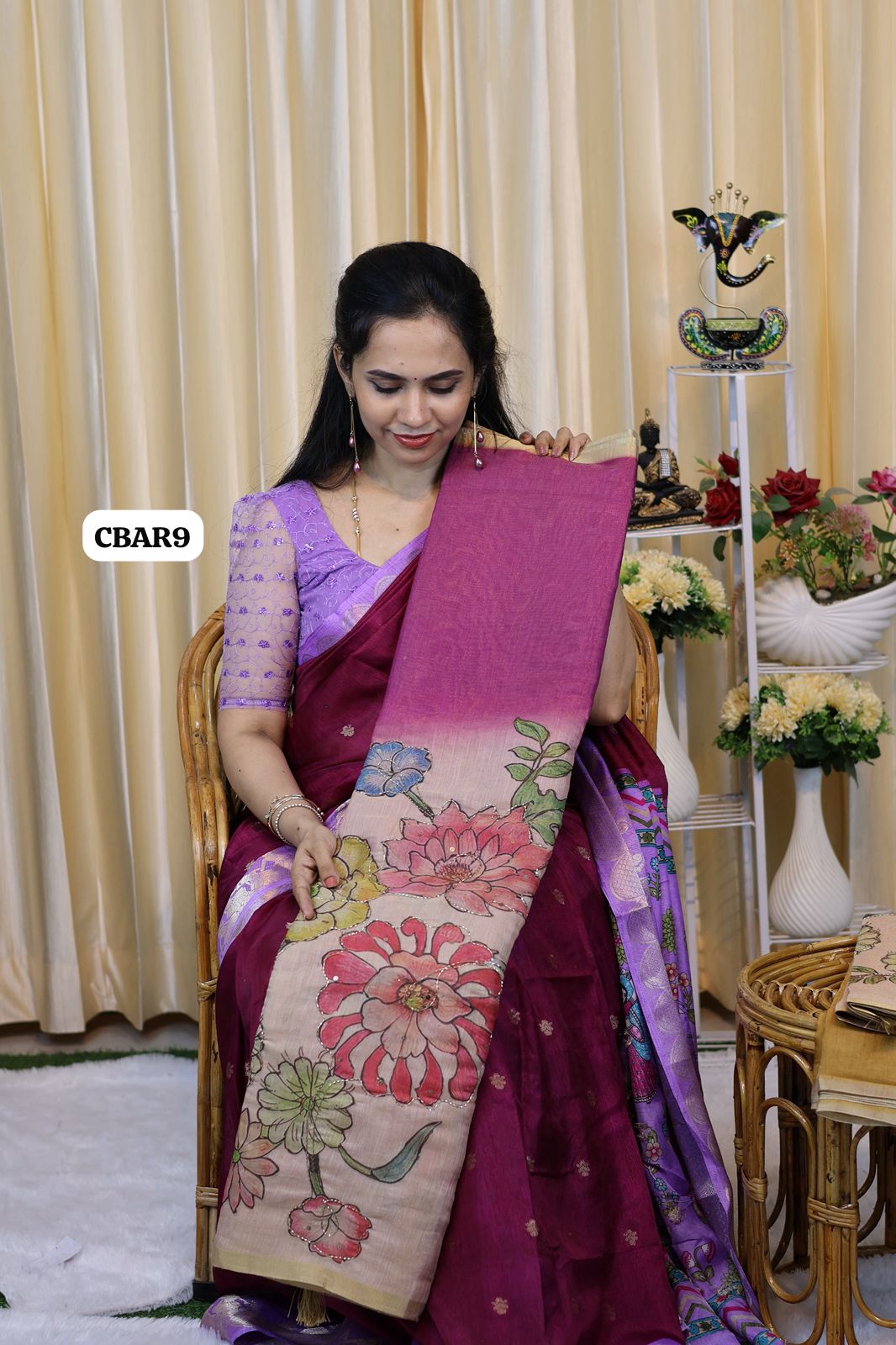 Jute silk saree with chumkey work 😍Ⓜ️