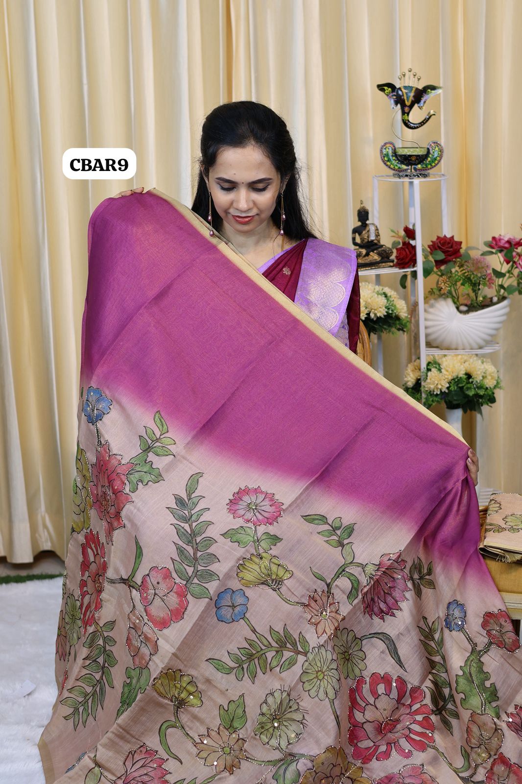 Jute silk saree with chumkey work 😍Ⓜ️