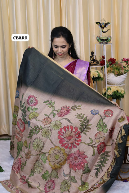 Jute silk saree with chumkey work 😍Ⓜ️