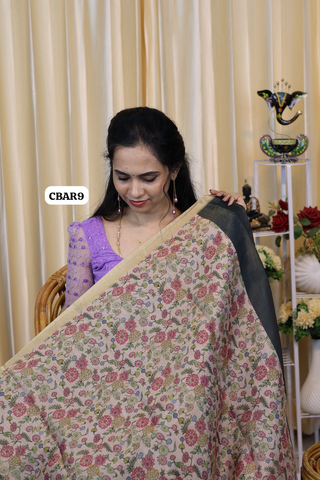 Jute silk saree with chumkey work 😍Ⓜ️