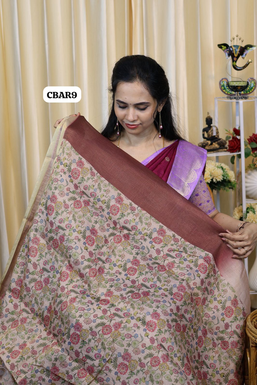 Jute silk saree with chumkey work 😍Ⓜ️