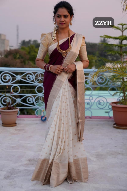 Warm silk sarees. in half and half🥳
