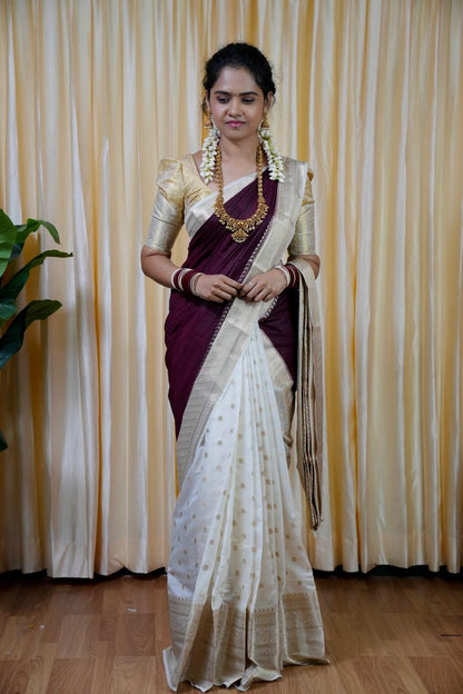 Warm silk sarees. in half and half🥳
