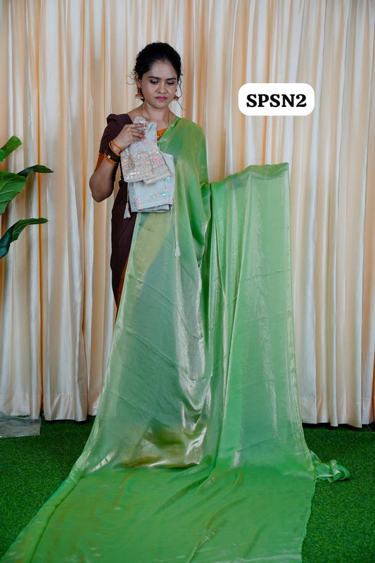 Space silk saree with blouse (unstitched)🥳✅