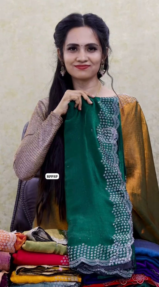 Siborski border , metallic shade saree 😍🥳