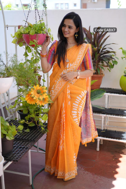 Linen cotton sarees😍🥳