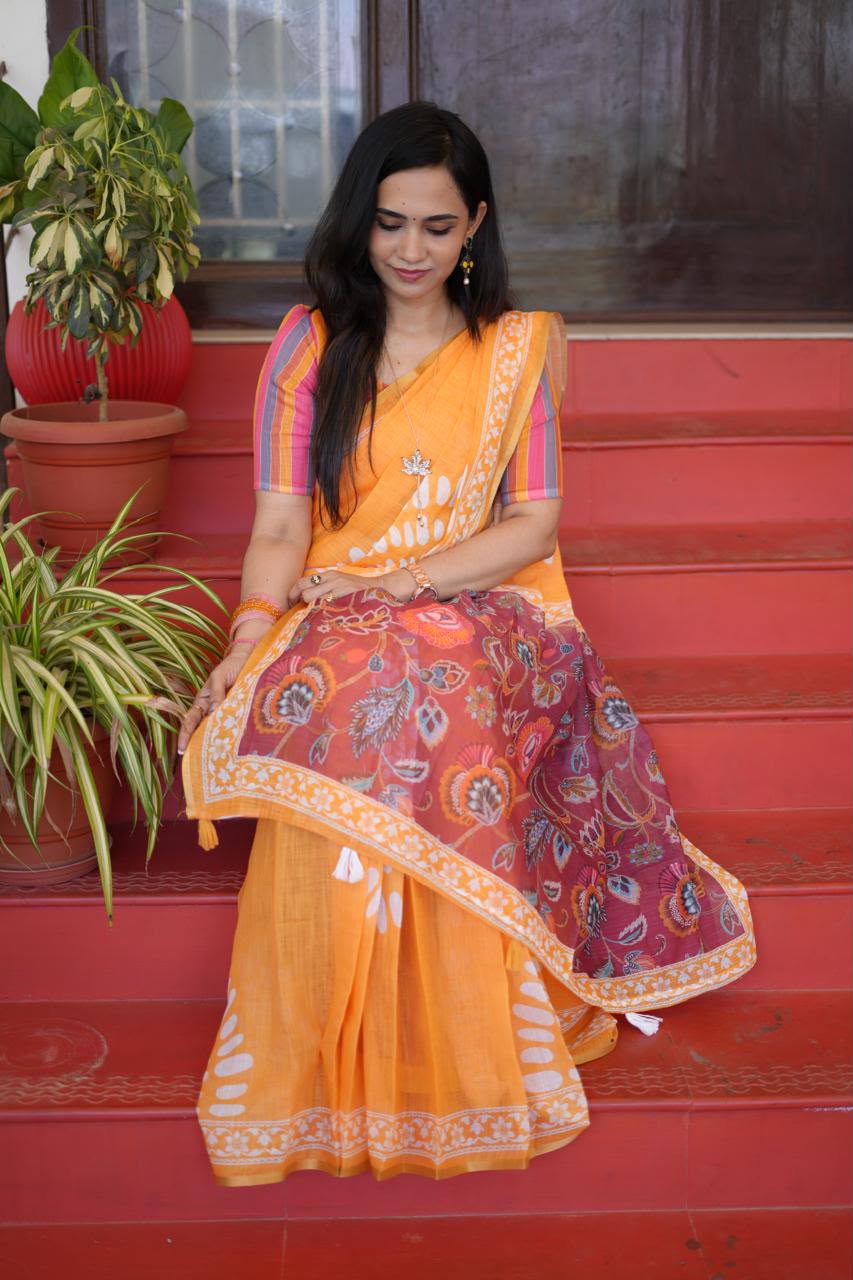Linen cotton sarees😍🥳
