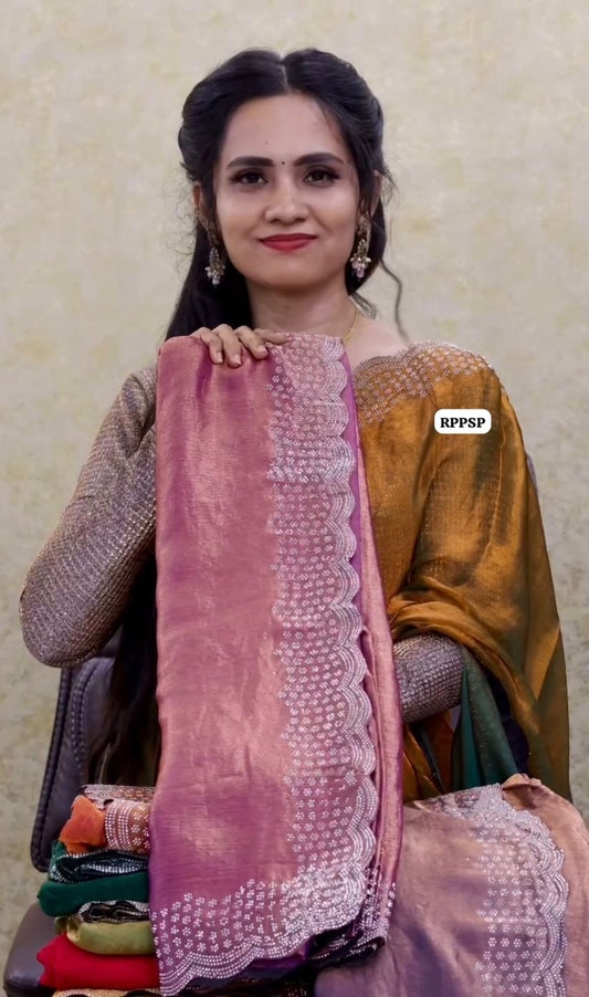 Siborski border , metallic shade saree 🥳