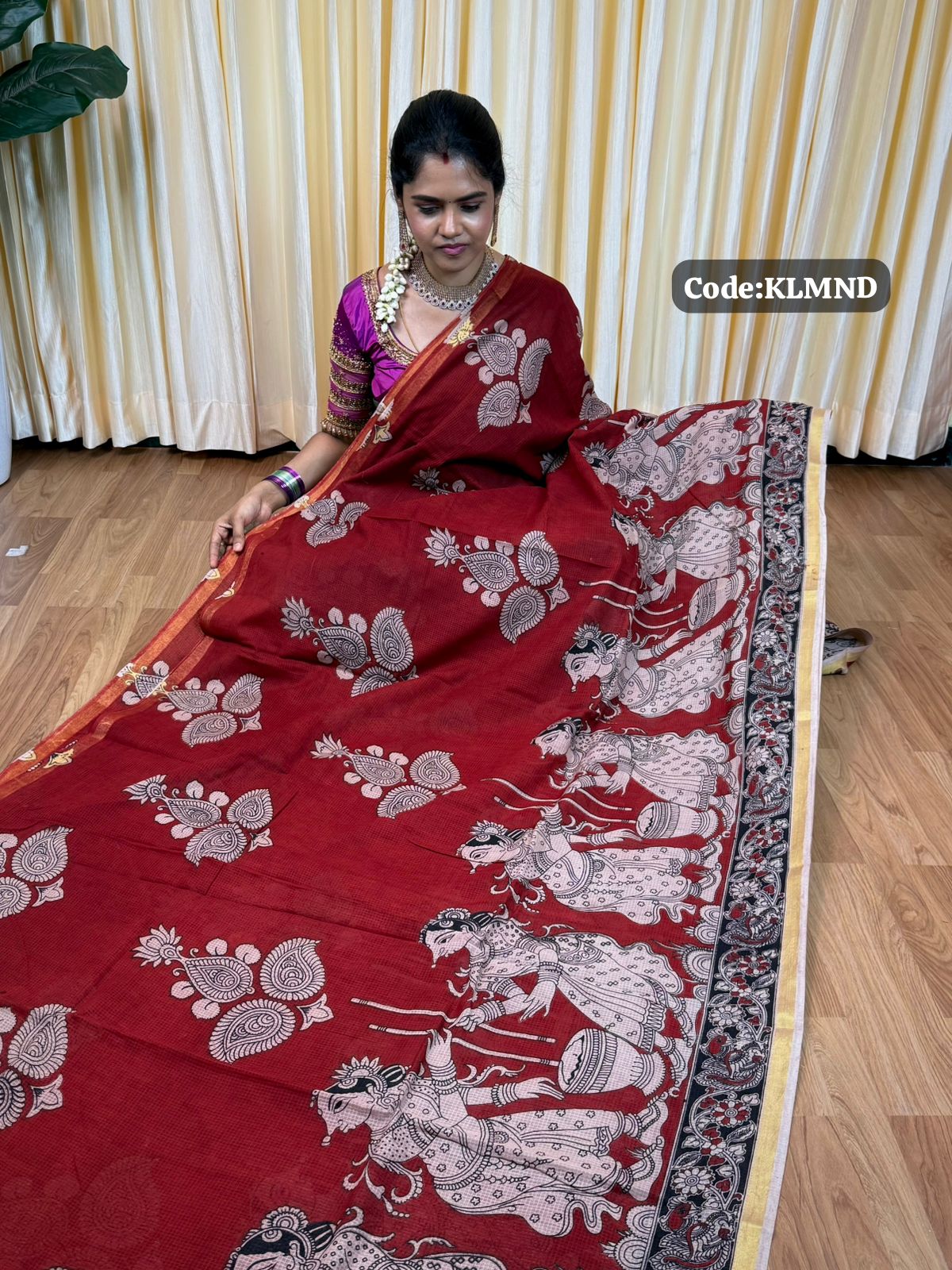 Soft Kota cotton Kalamkari print saree. Natural dyes used without any artificial color 😍😎📚