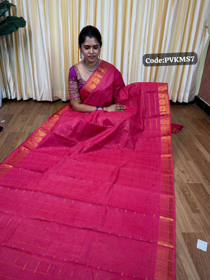 Sungudi cotton 120 count with zari checks 🌈🥰😎📚