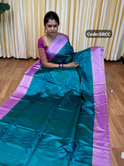 Soft silk sarees with Poachampally design🥰😎📚