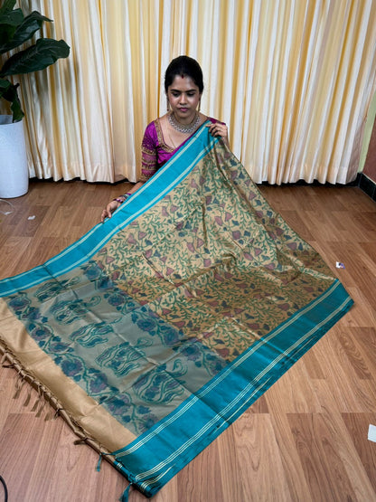 Soft silk sarees with Poachampally design🥰😎📚
