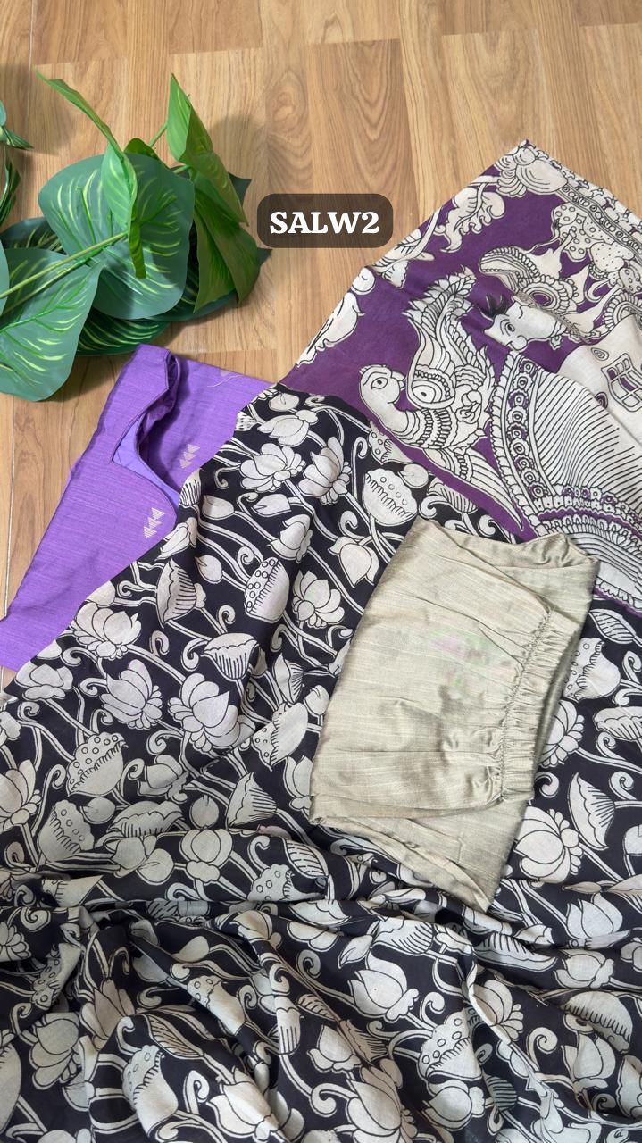 Salwar set(3 pcs)Kalamkari duppata(stitched)🥰Prebooking