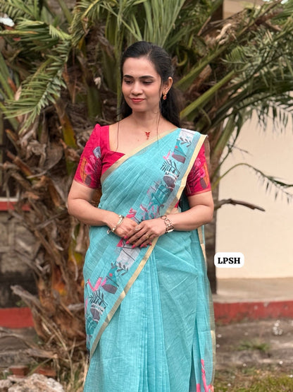 Linen cotton saree -😍😎📚