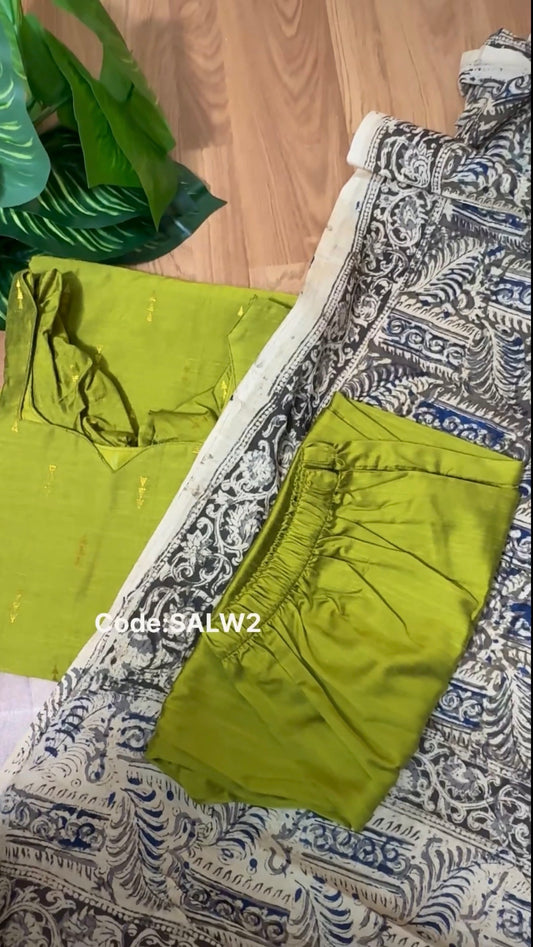 Salwar set(3Pcs) Kalamkari duppata(stitched)🥰Prebook