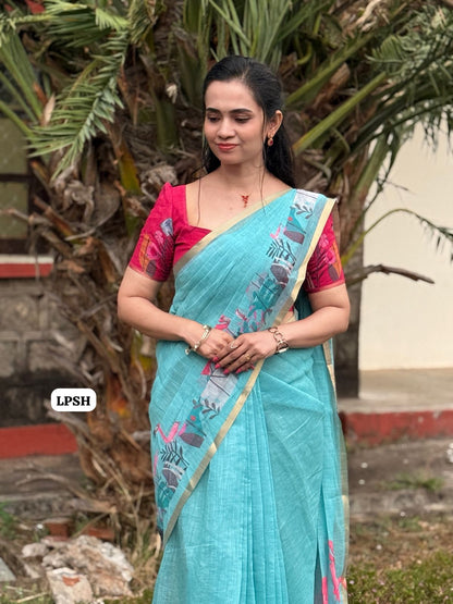 Linen cotton saree -😍😎📚