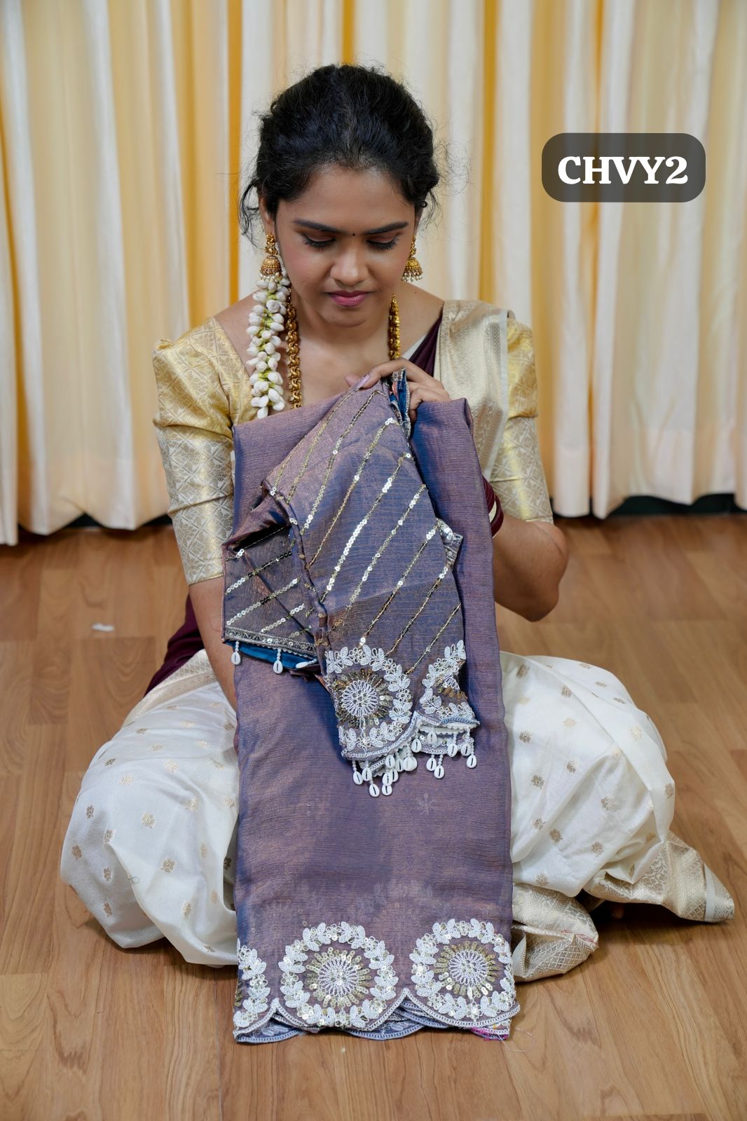 Designer saree with Work blouse🥳