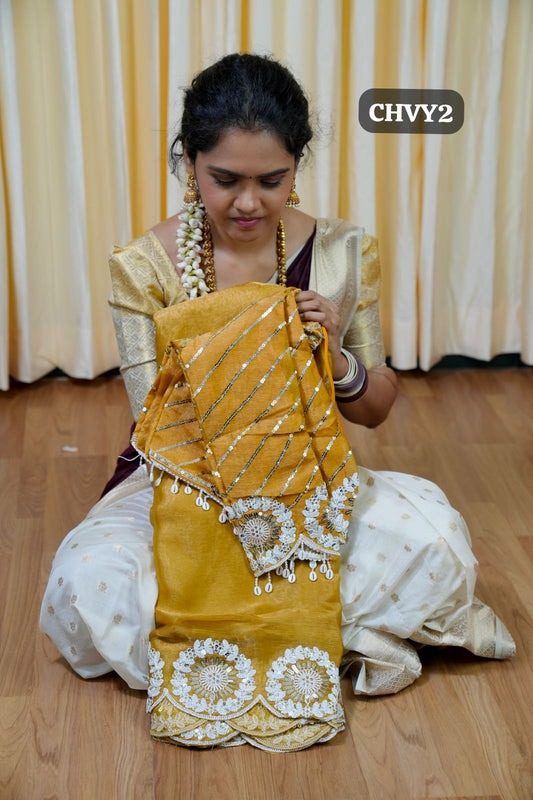Designer saree with Work blouse🥳