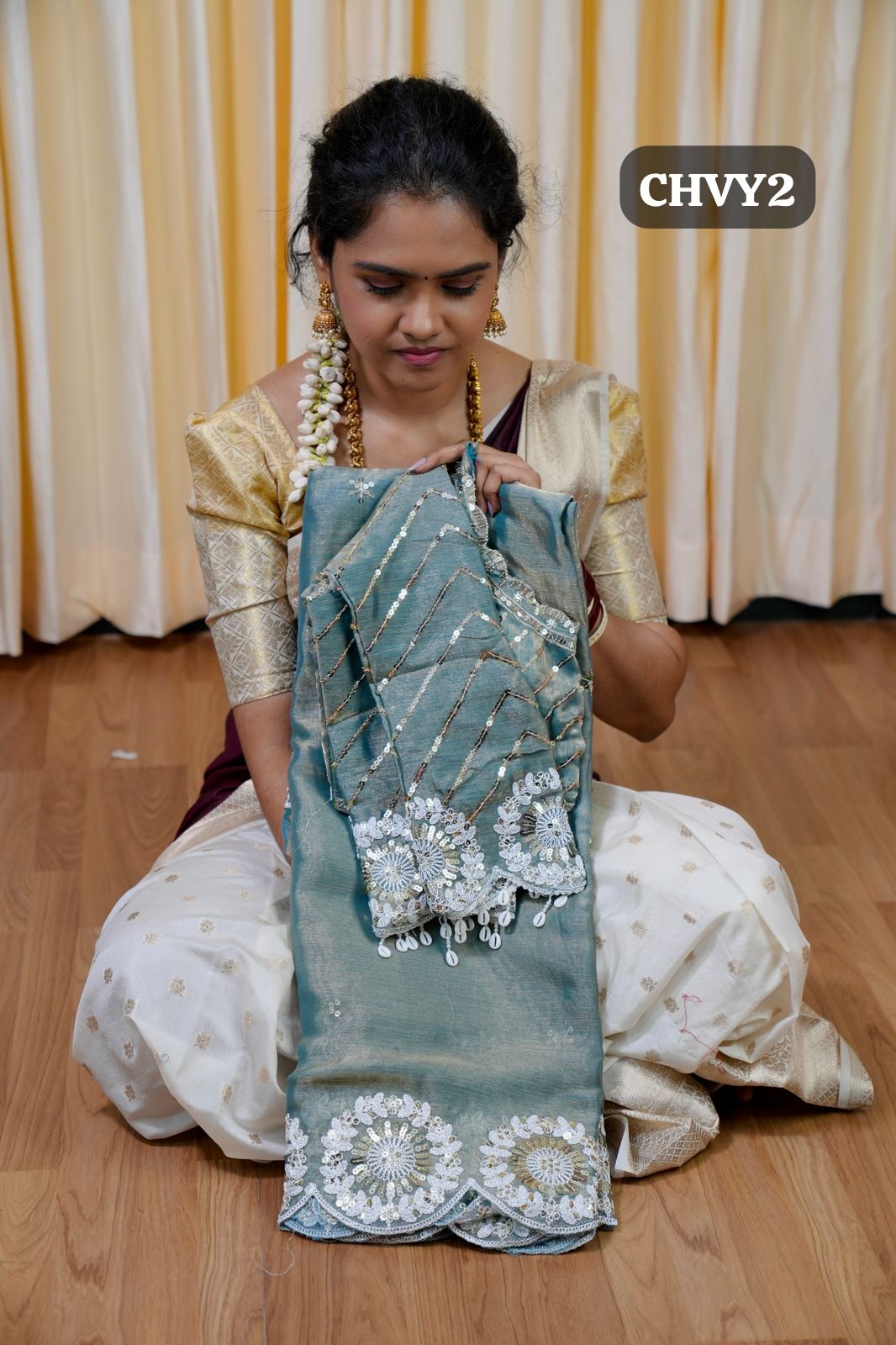 Designer saree with Work blouse🥳