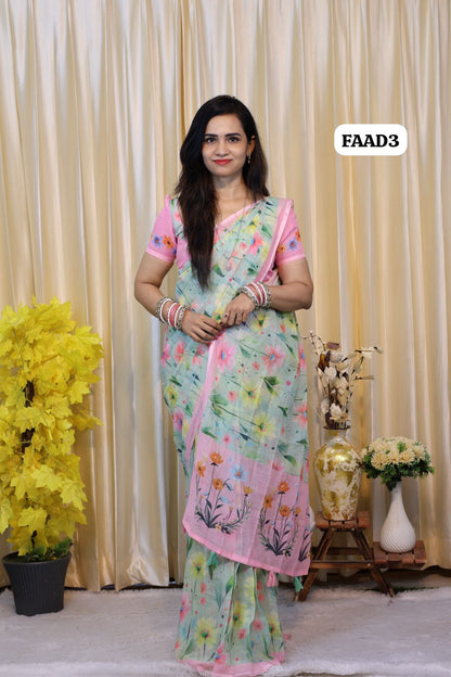 Linen Cotton Saree🥳
