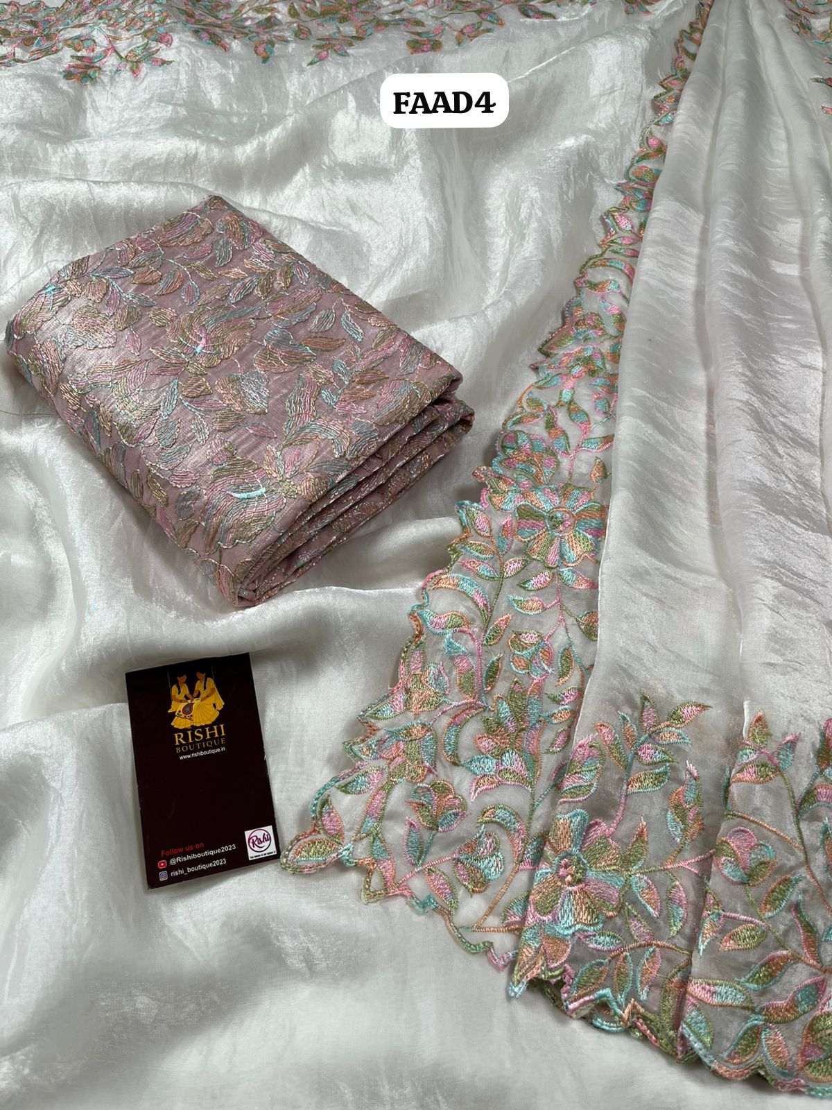 Space Silk With Embroidery work saree🥳