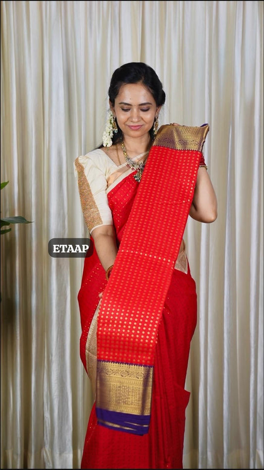1000 buttas in Premium kanchi bridal semi silk sarees..🥳