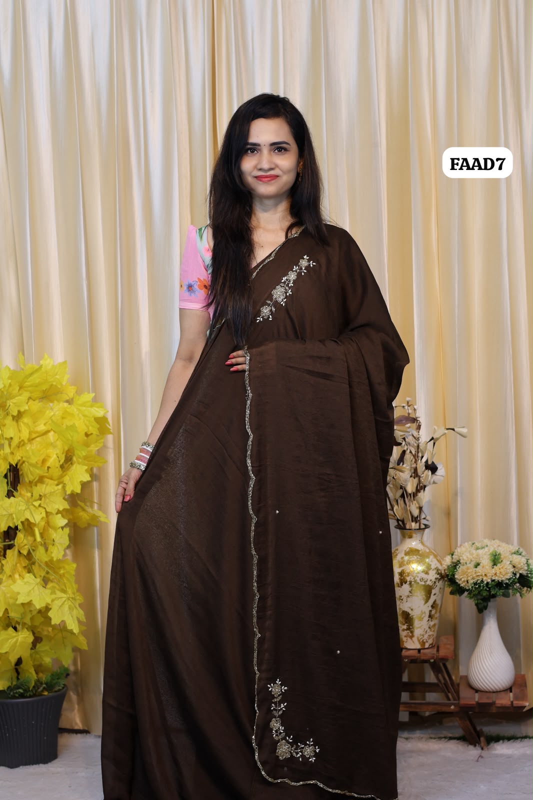 Space silk with Handwork design 😍🥳