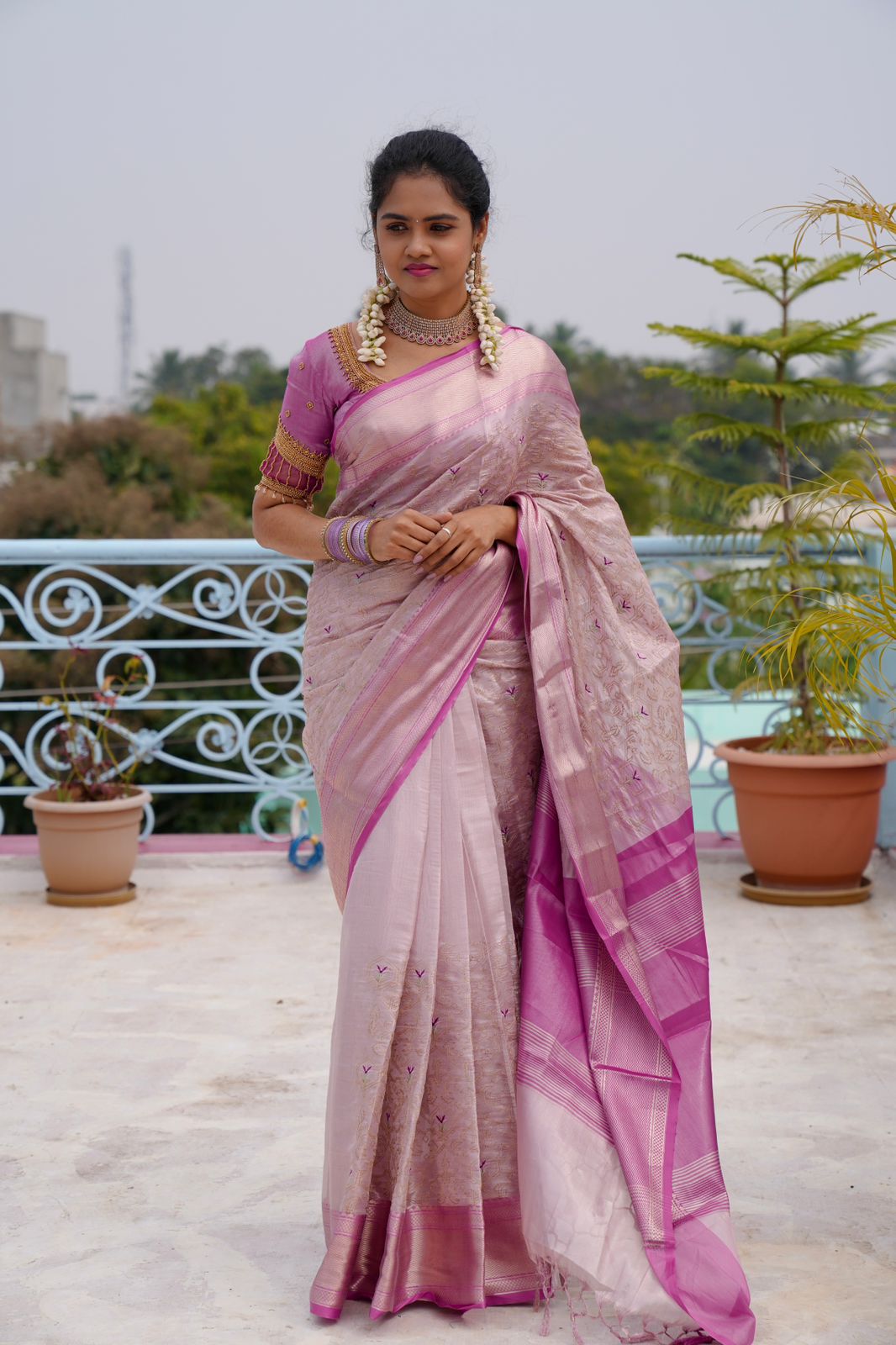 Embroidery work soft katan tissue silk saree🥳✅