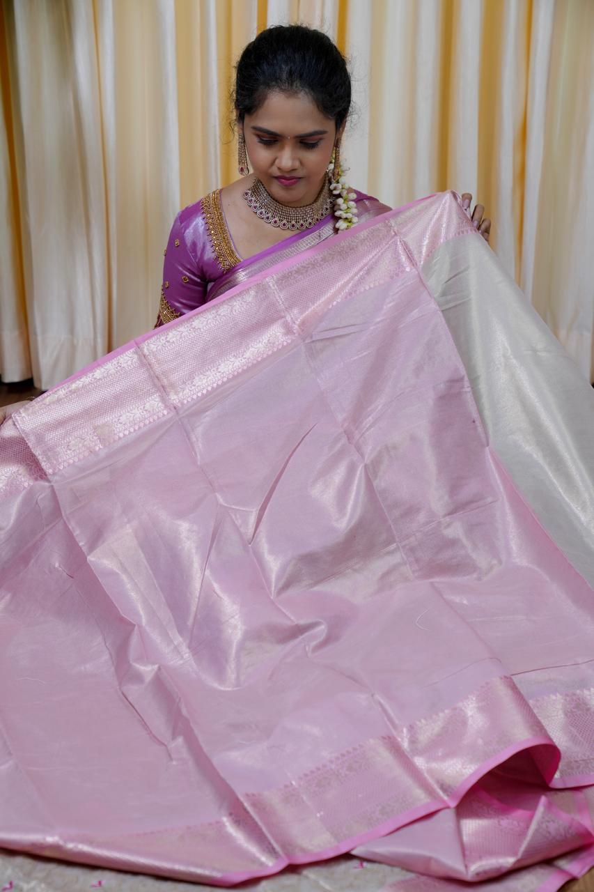 Embroidery work soft katan tissue silk saree🥳✅