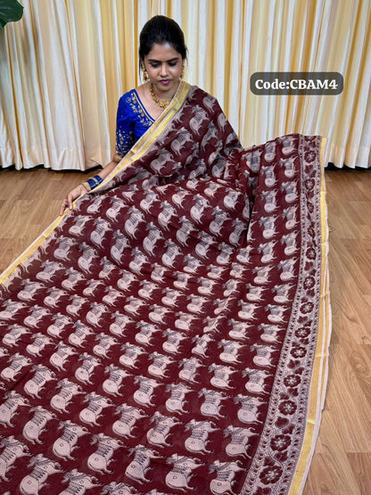 Soft Kota cotton Kalamkari print saree. Natural dyes used without any artificial color🥰😎📚