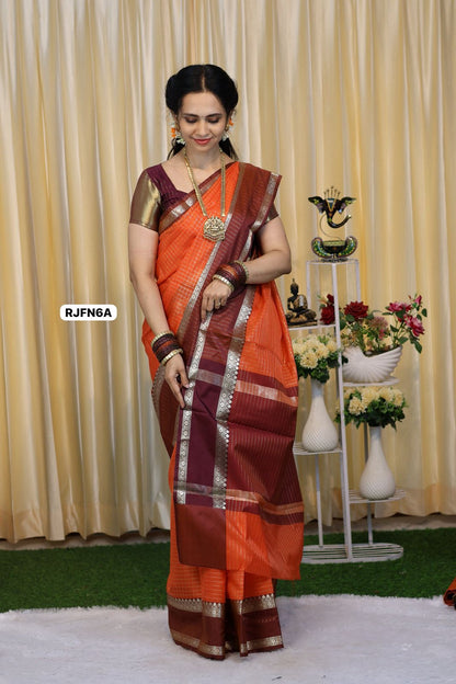 Katan semi silks saree with zari checks 🥳