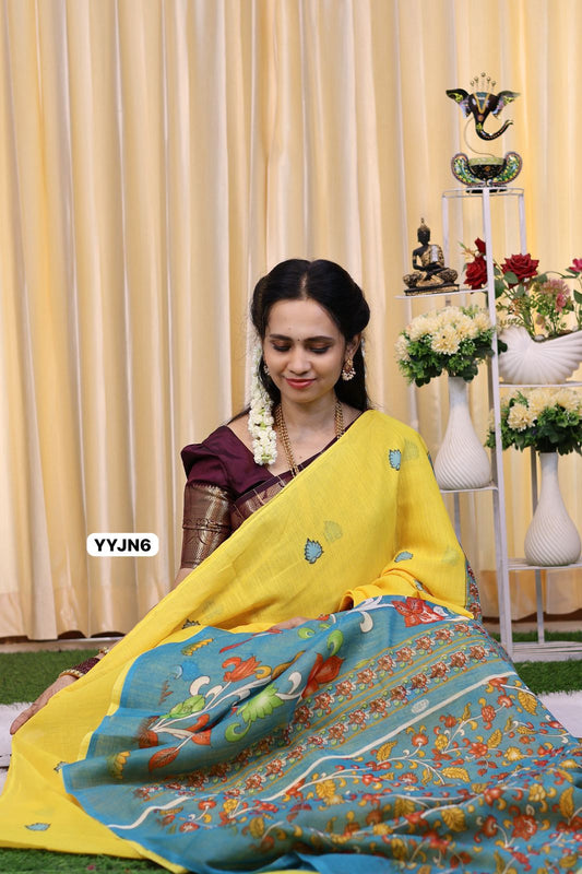 Linen Chanderi cotton saree at unbelievable price 🥰😎
