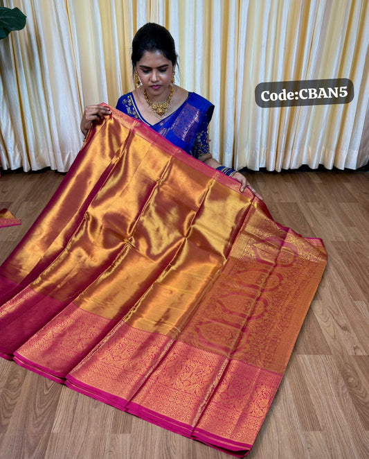 Kanchi Semi silk sarees with one blouse  🥳 pre book
