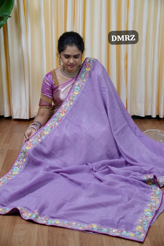 Designer saree with Beads work Blouse🥳